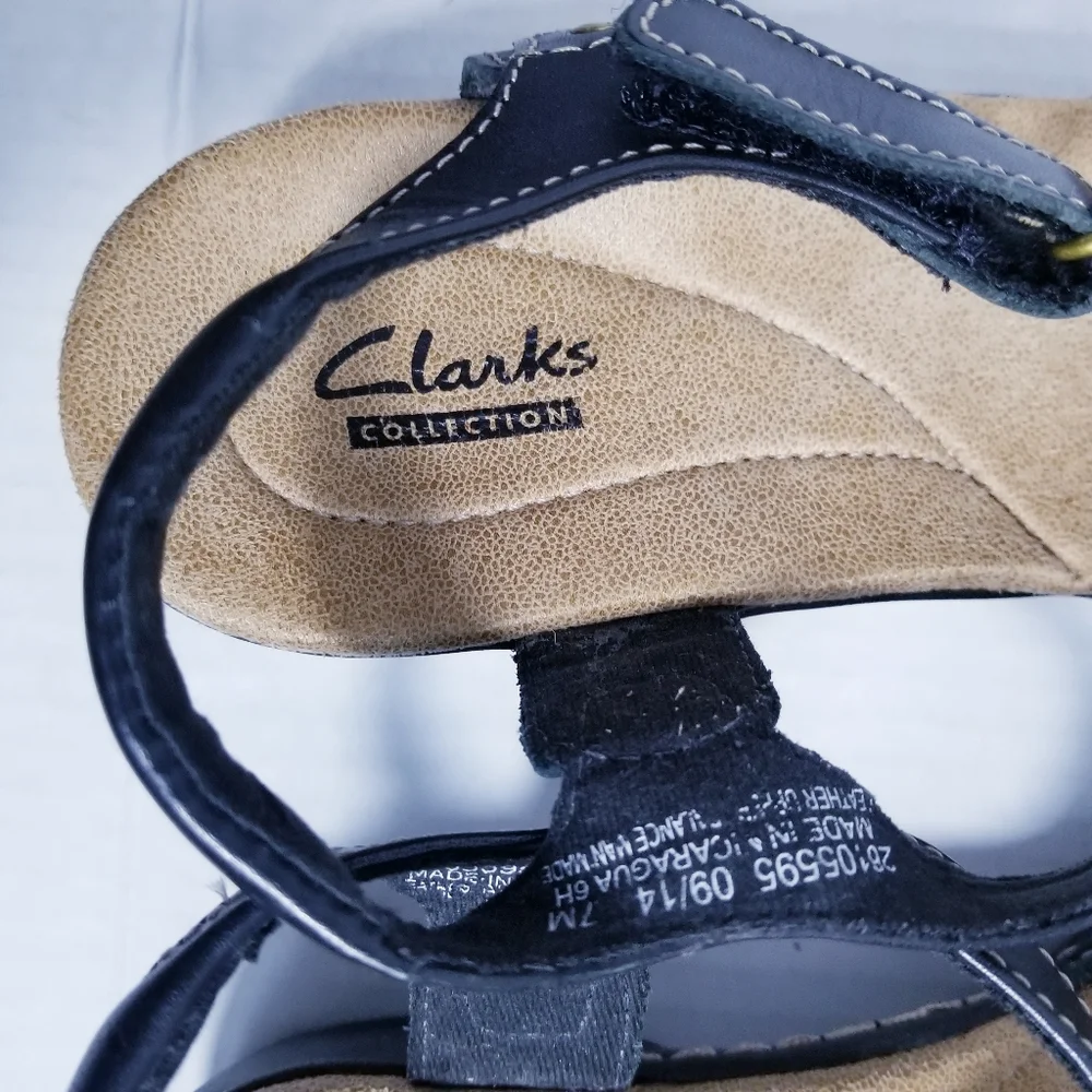 CLARK WOMEN'S DARK BROWN VELCRO SANDALS SIZE 7